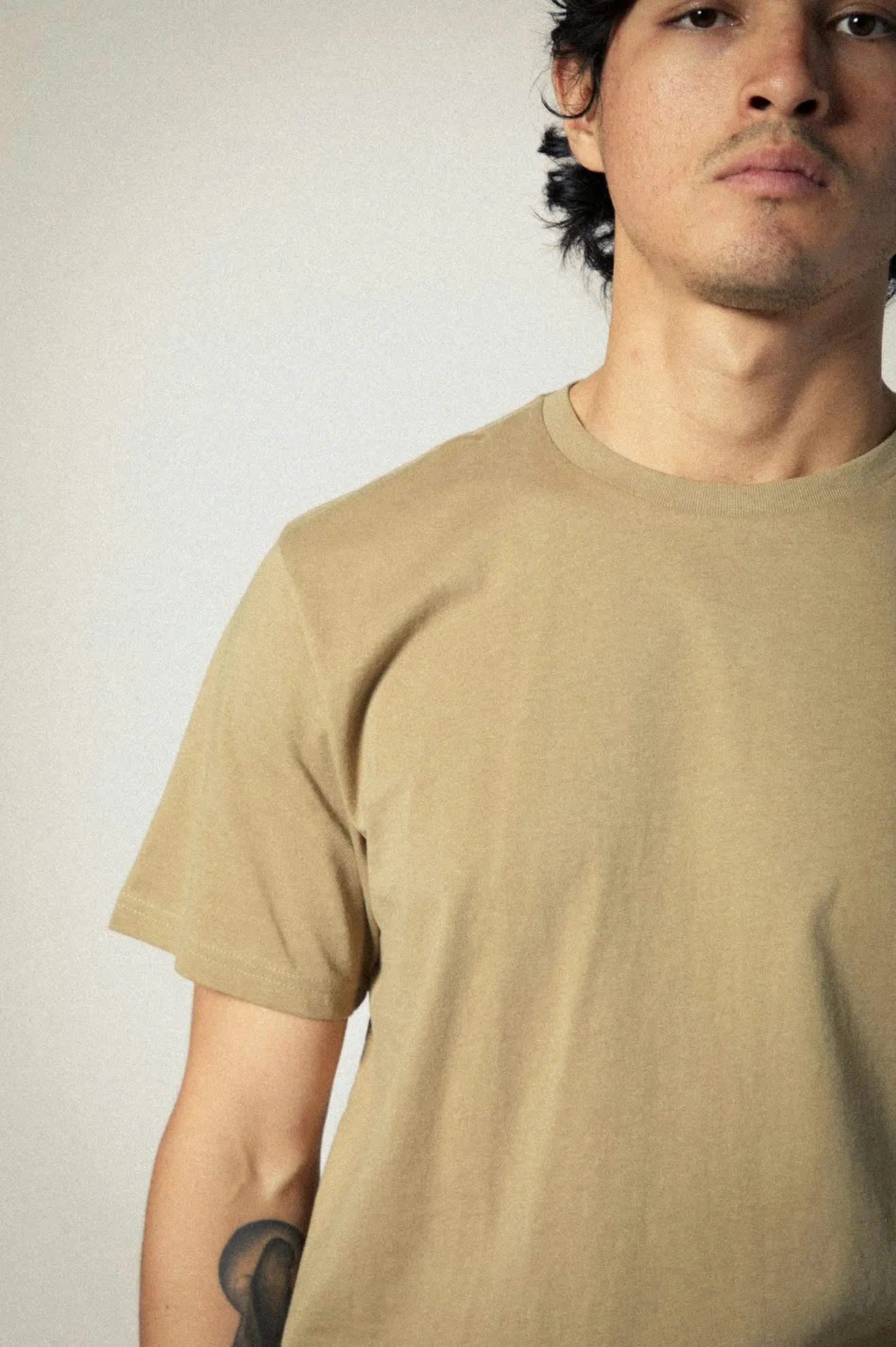 Premium Cotton S/S Tailored T-Shirt - Khaki sold by Brixton product image thumbnail 5