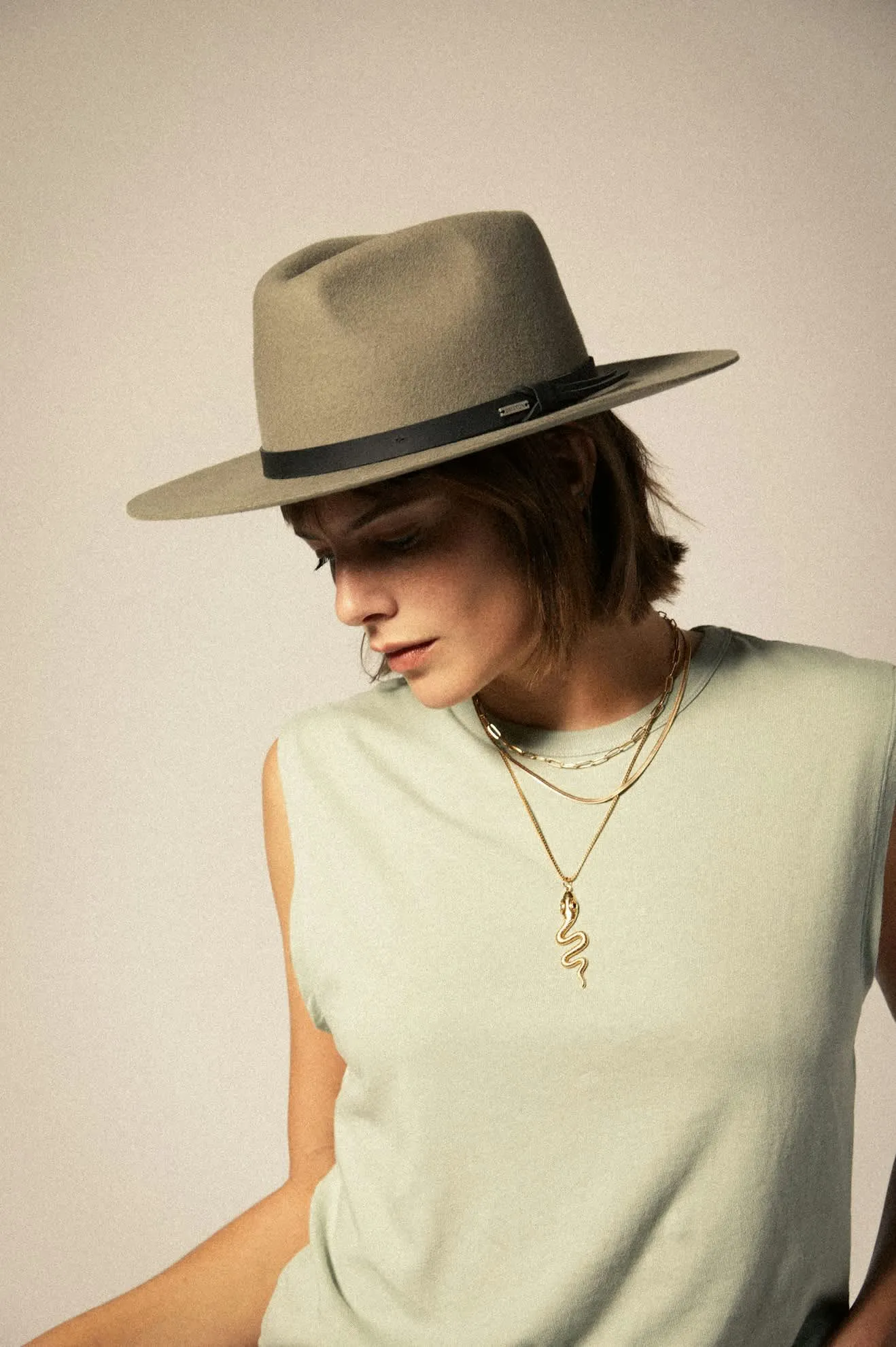 Carefree Organic Garment Dyed Muscle Tank - Sage Green sold by Brixton product image thumbnail 4