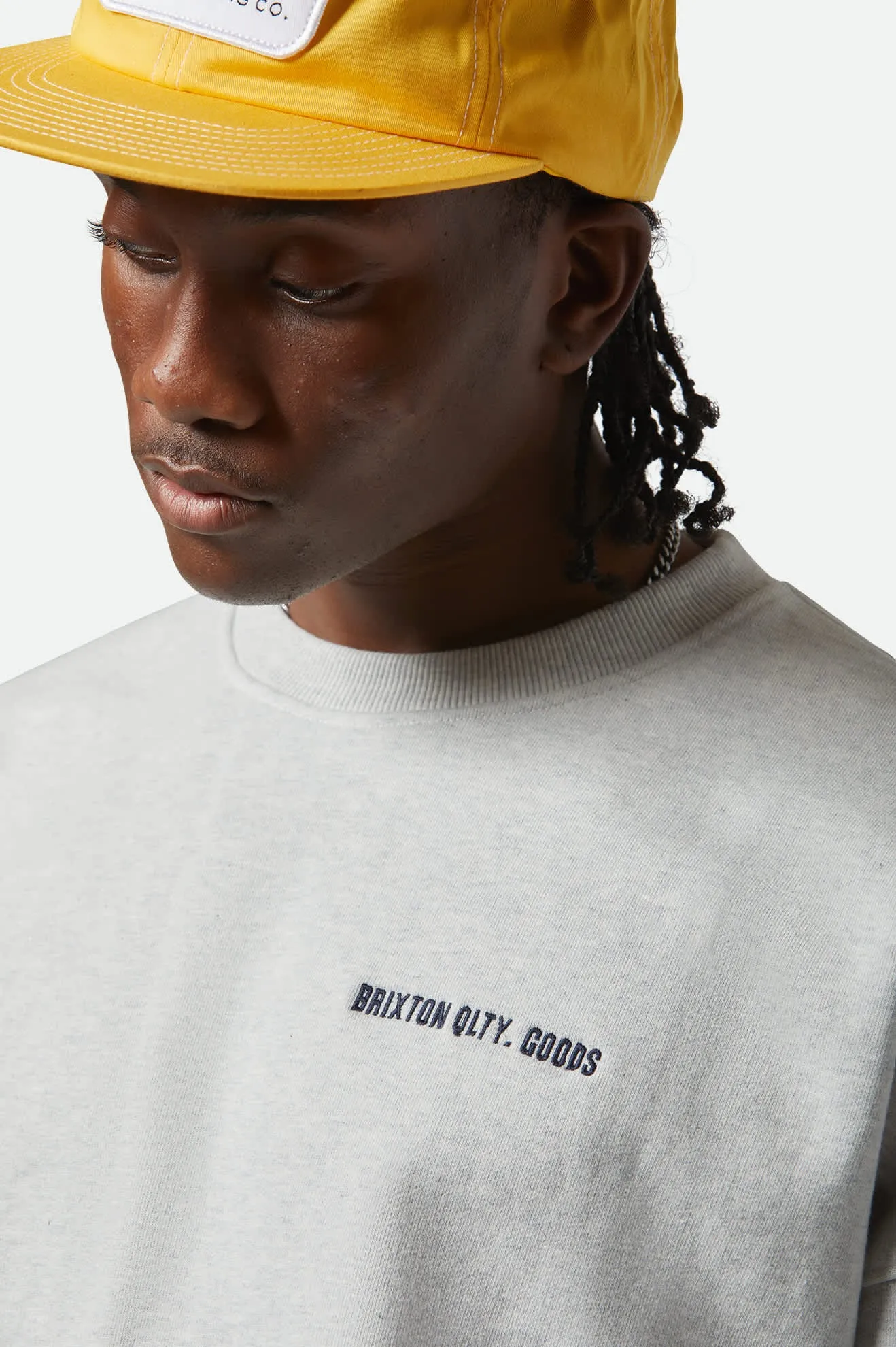 Embroidered Heavyweight Oversized Crew - Heather Grey Ash sold by Brixton product image thumbnail 3