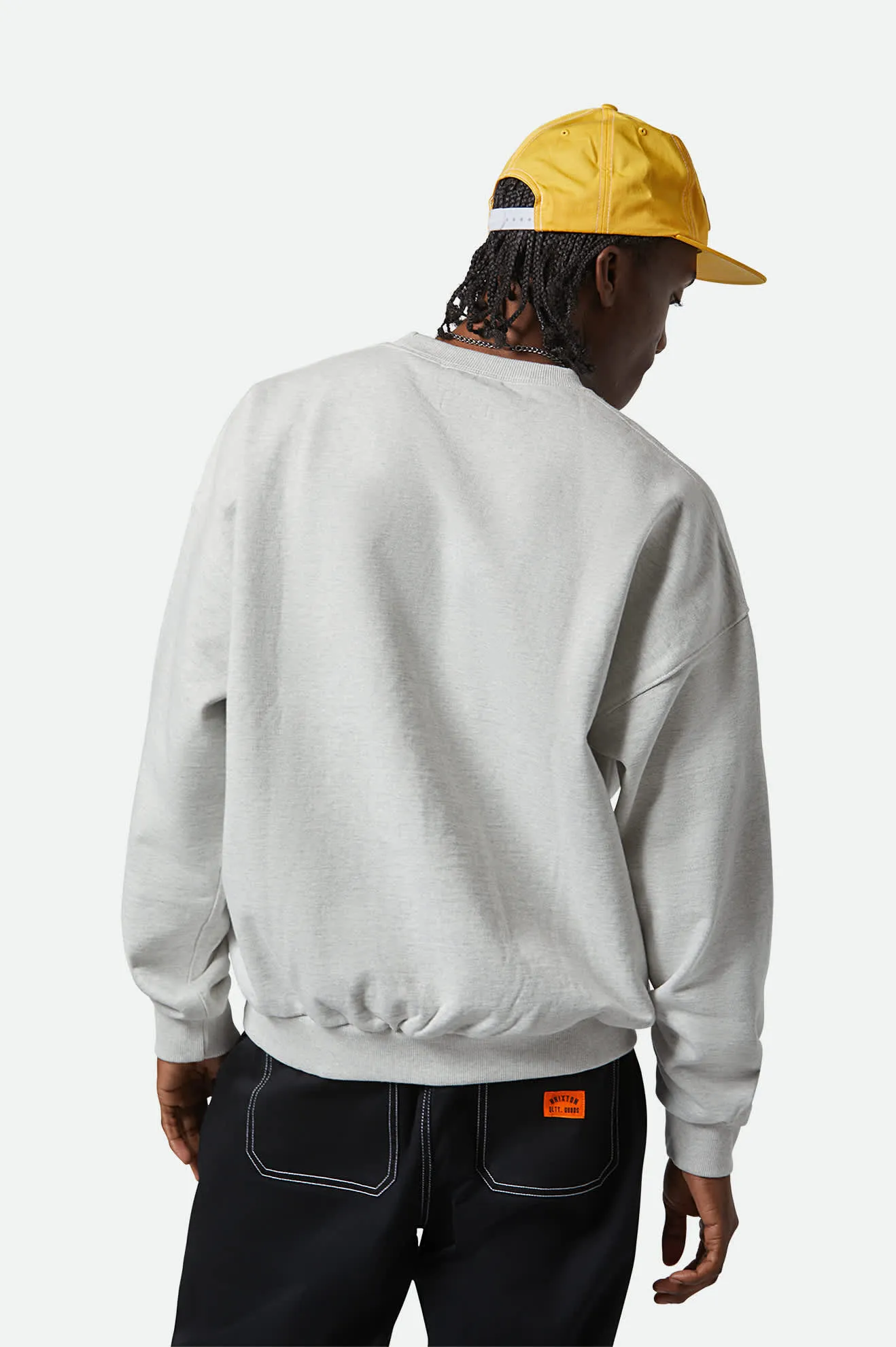 Embroidered Heavyweight Oversized Crew - Heather Grey Ash sold by Brixton product image thumbnail 2