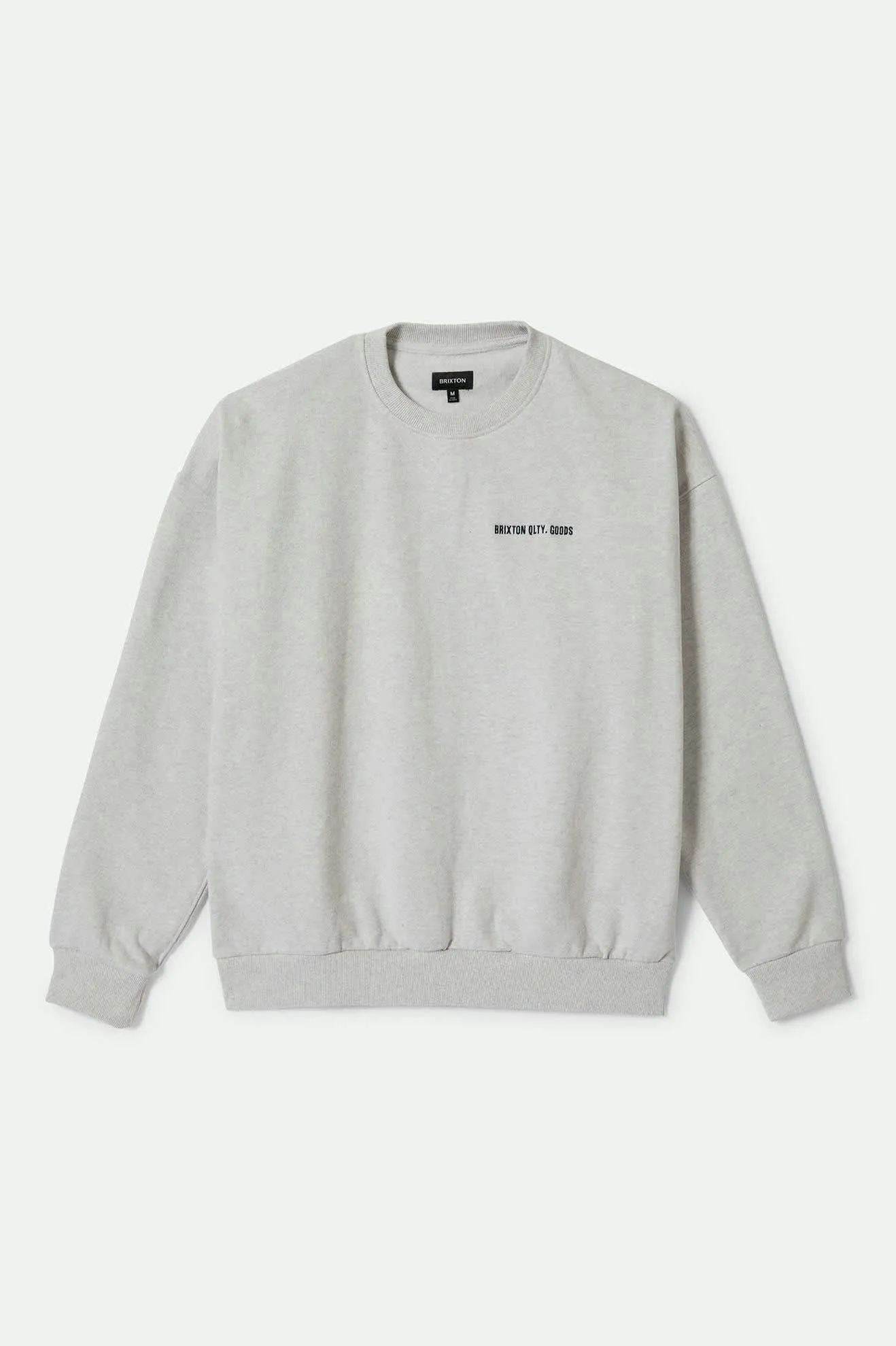 Embroidered Heavyweight Oversized Crew - Heather Grey Ash sold by Brixton