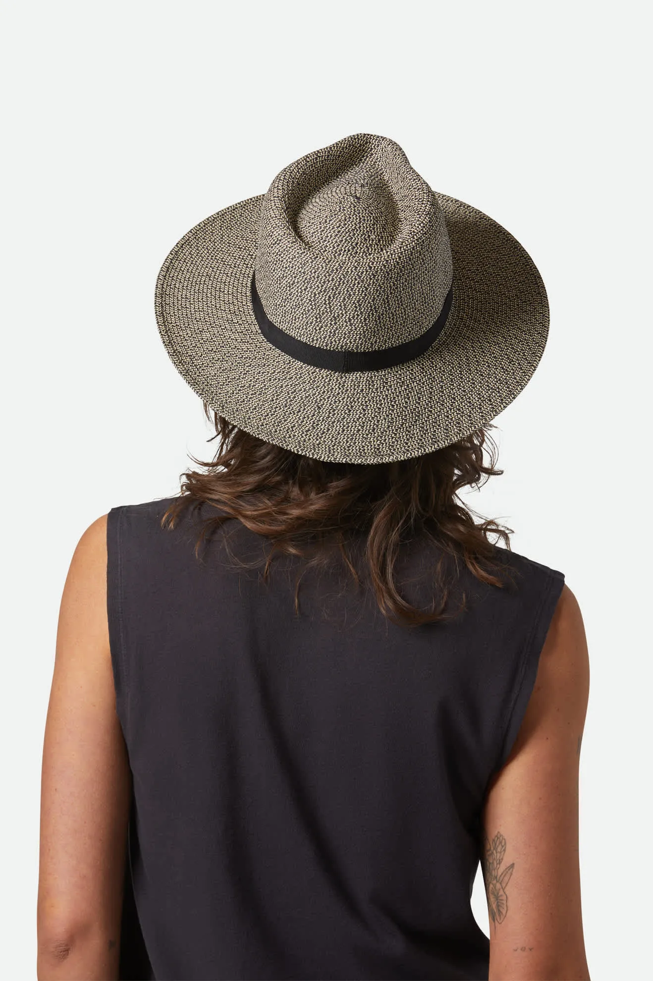 Carolina Straw Packable Travel Hat - Black/Natural sold by Brixton product image thumbnail 4