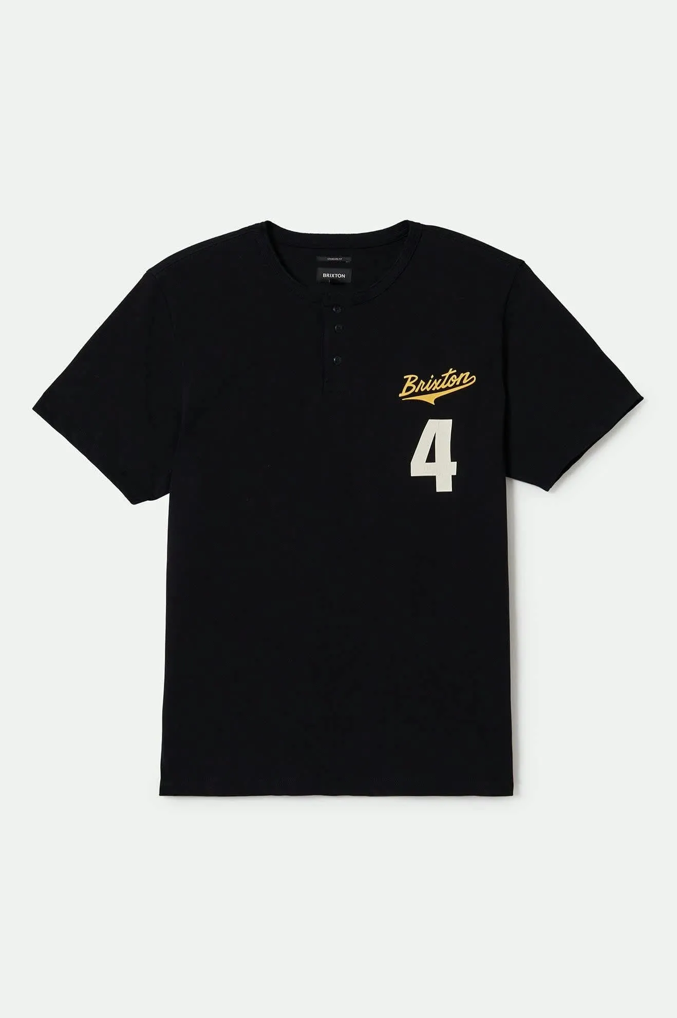 The League Baseball T-Shirt - Black/Black sold by Brixton