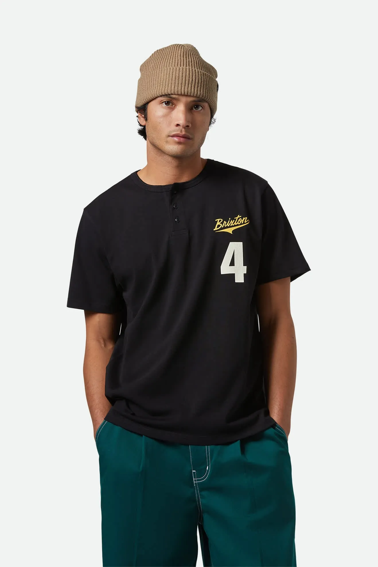 The League Baseball T-Shirt - Black/Black sold by Brixton product image thumbnail 3