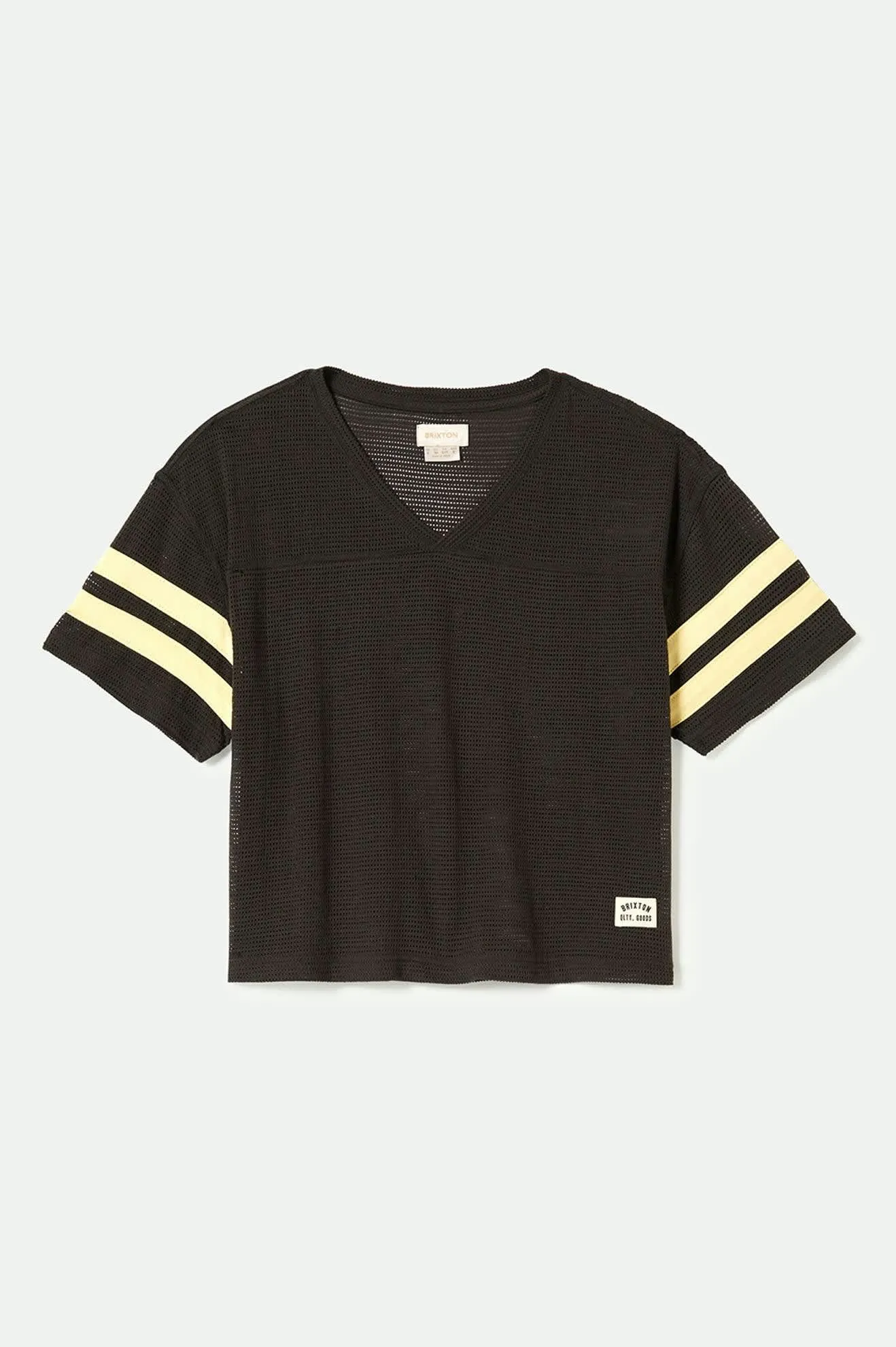 Varsity Football Mesh T-Shirt - Washed Black sold by Brixton