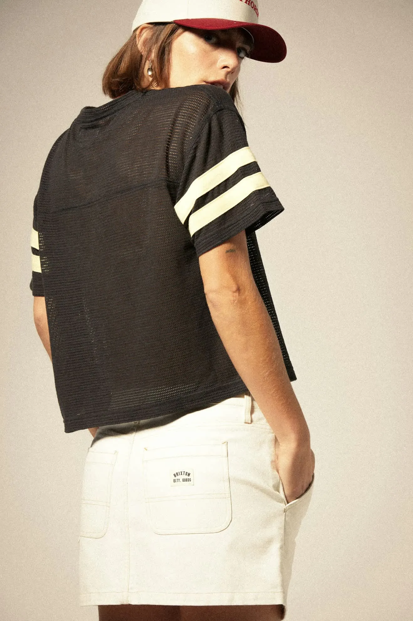 Varsity Football Mesh T-Shirt - Washed Black sold by Brixton product image thumbnail 4