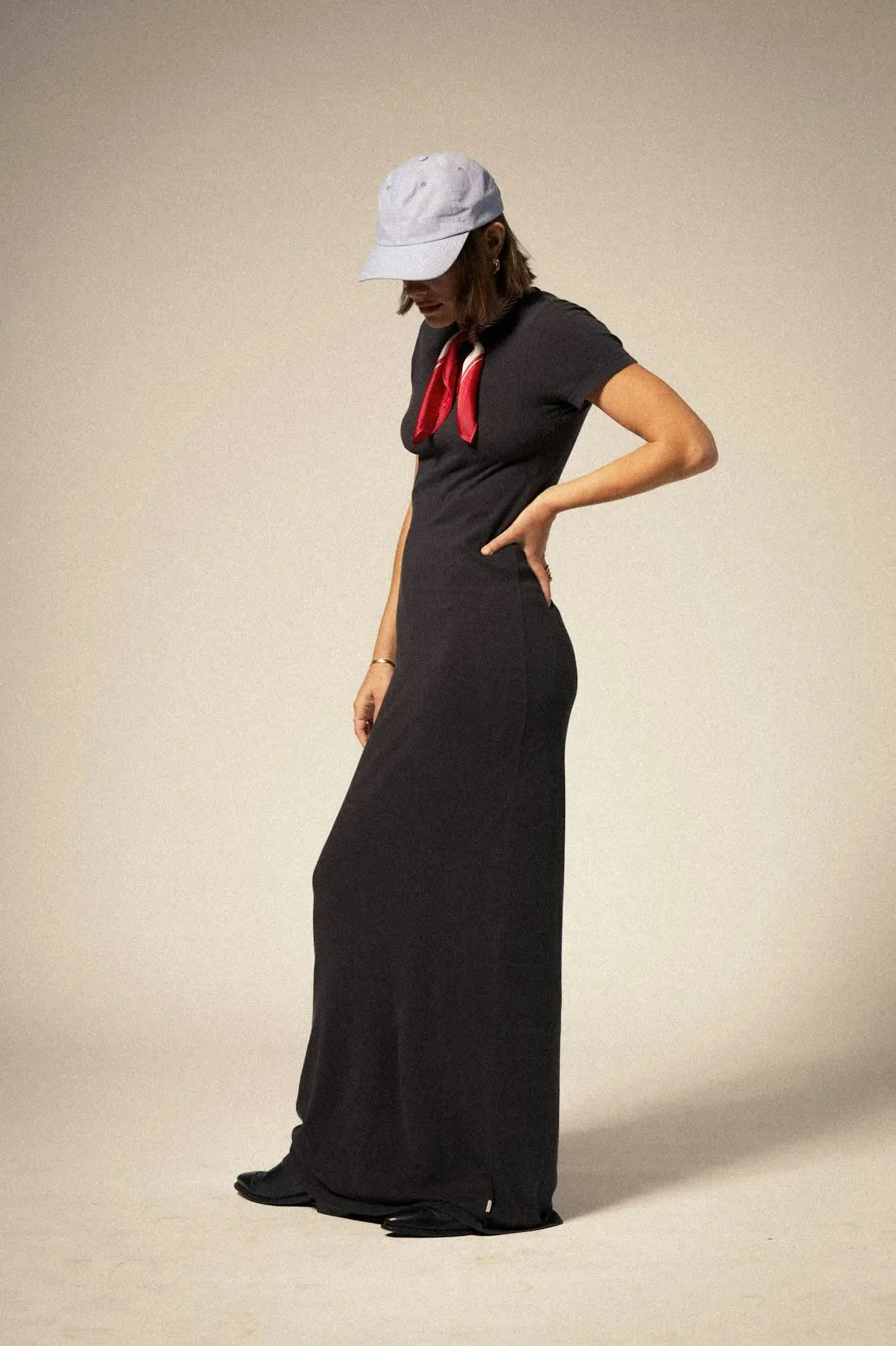 Carefree Organic Garment Dyed Slim Dress - Black sold by Brixton product image thumbnail 3