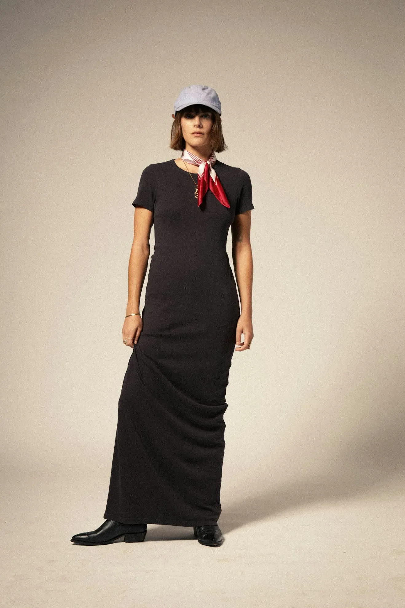 Carefree Organic Garment Dyed Slim Dress - Black sold by Brixton product image thumbnail 2
