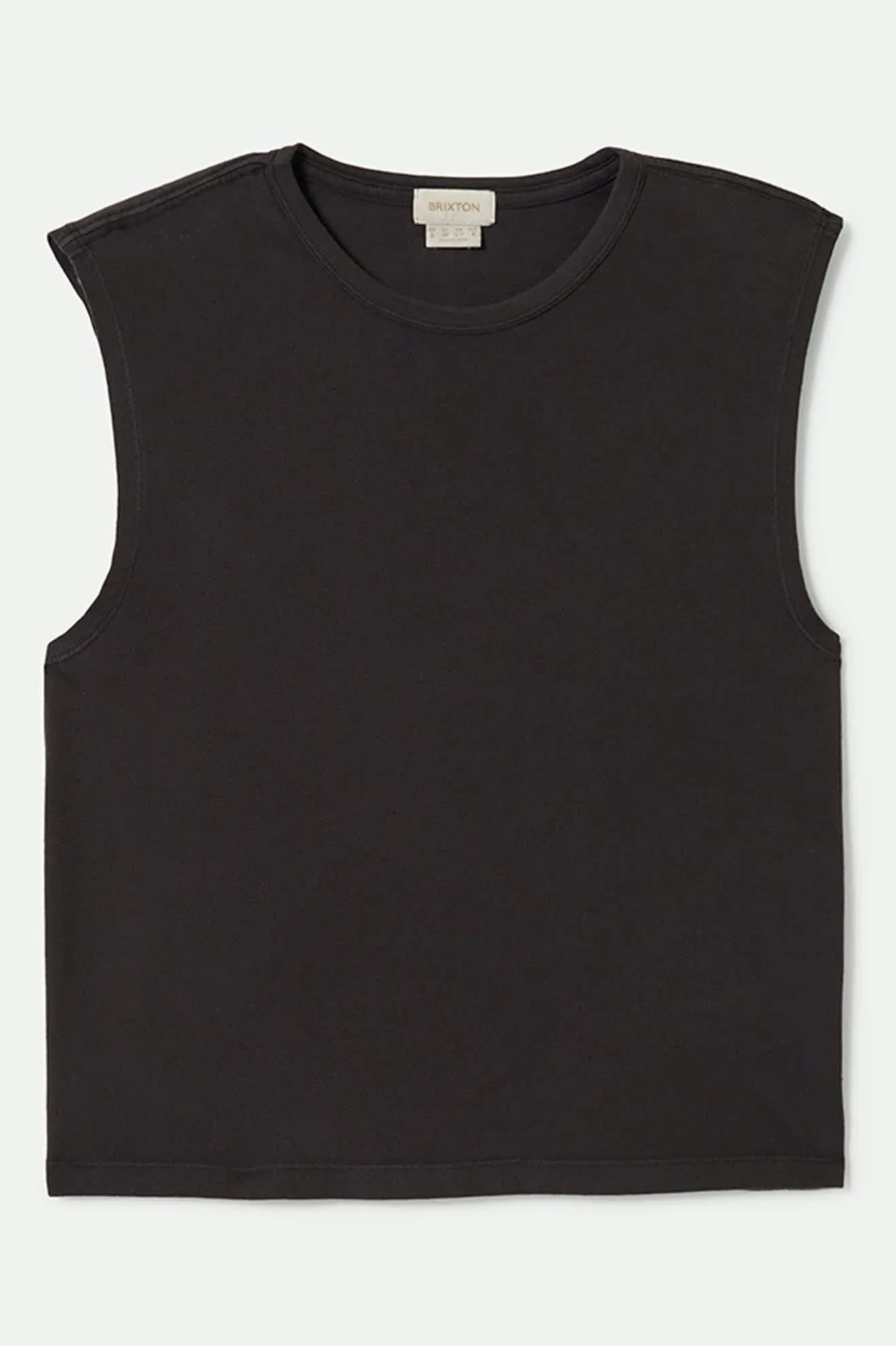 Carefree Organic Garment Dye Muscle Tank - Black sold by Brixton