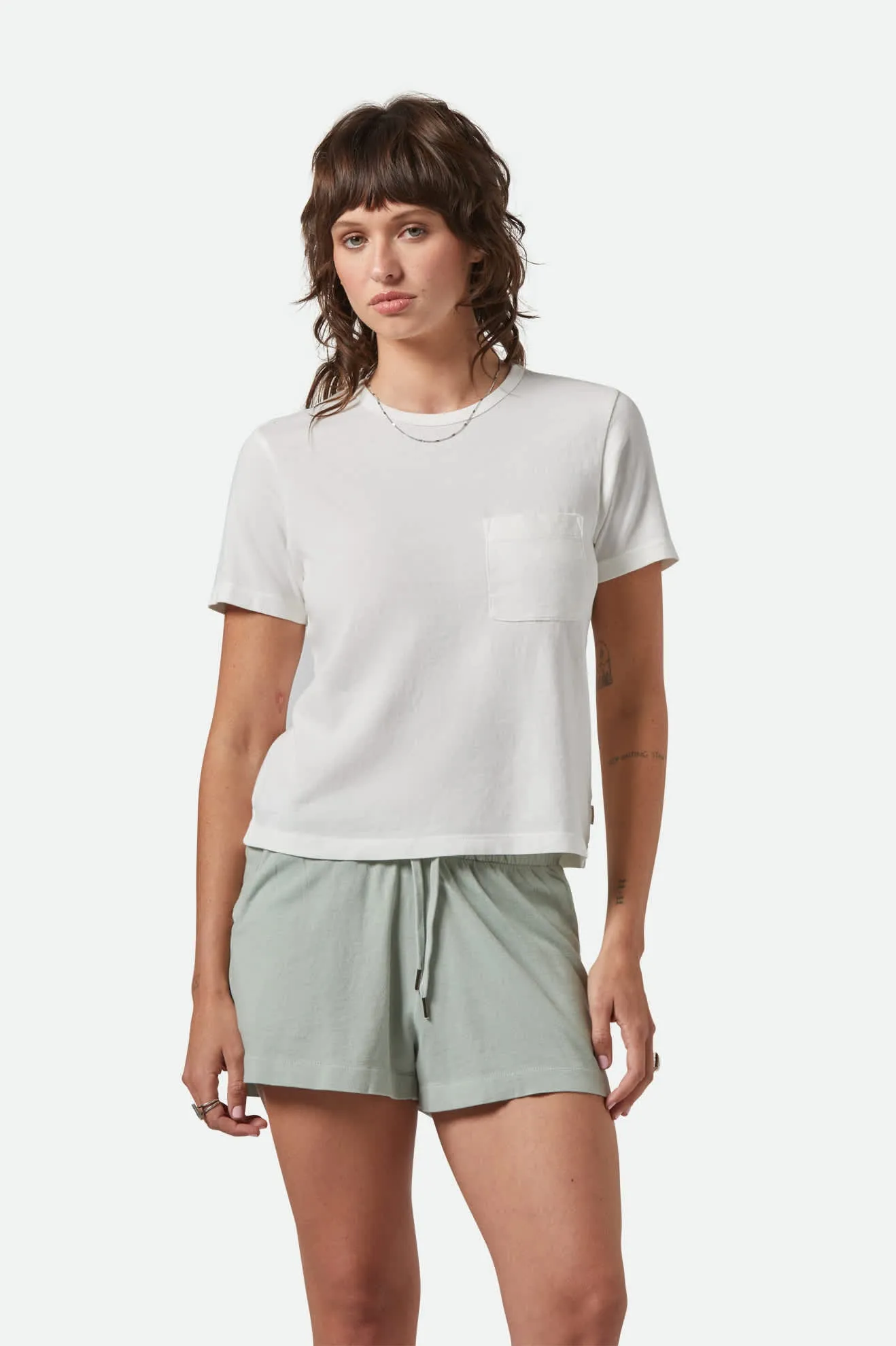 Carefree Organic Garment Dye Perfect T-Shirt - Off White sold by Brixton product image thumbnail 2