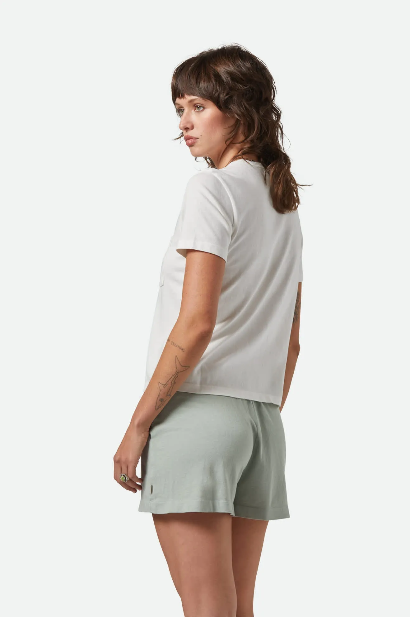 Carefree Organic Garment Dye Perfect T-Shirt - Off White sold by Brixton product image thumbnail 3