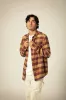 Bowery L/S Flannel - Curry/Washed Black/Crimson sold by Brixton