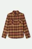 Bowery L/S Flannel - Curry/Washed Black/Crimson sold by Brixton