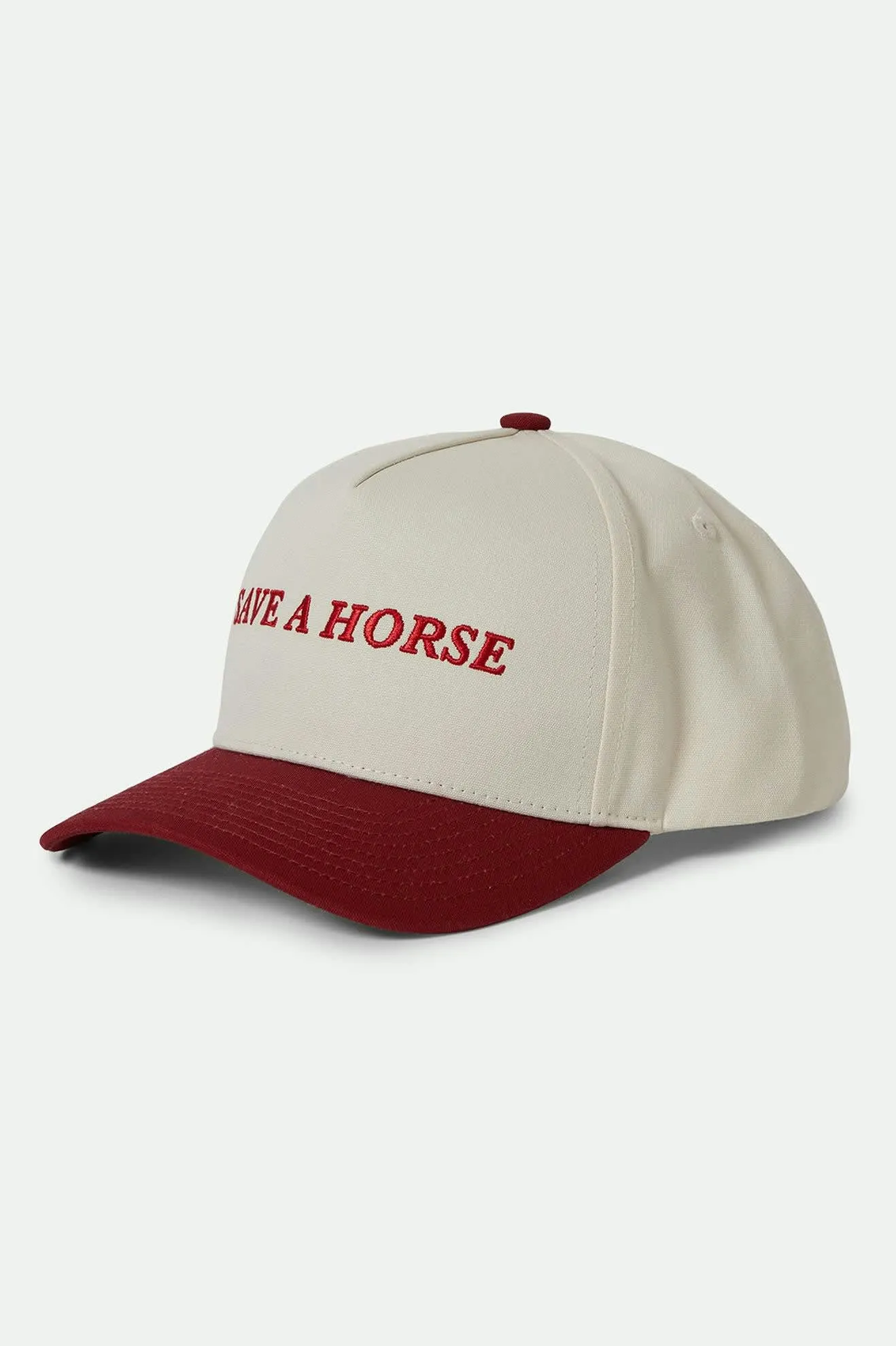 Save A Horse Netplus Snapback - Crimson/Off White sold by Brixton