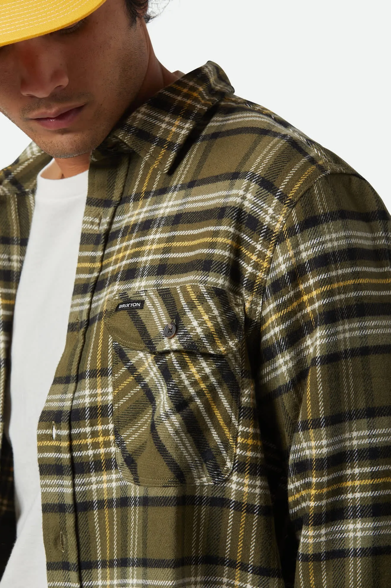 Bowery L/S Flannel - Ivy Green/Olive Surplus/Black sold by Brixton product image thumbnail 4
