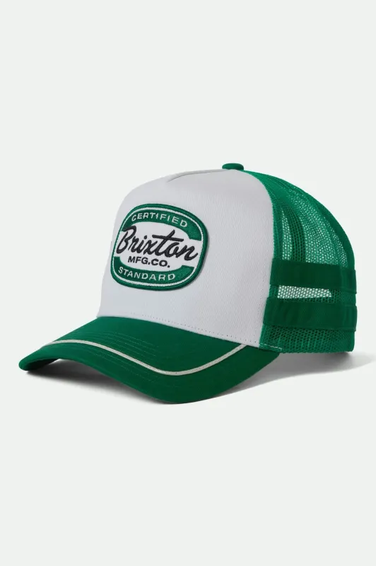 Copley Netplus Trucker Hat - Green/White sold by Brixton