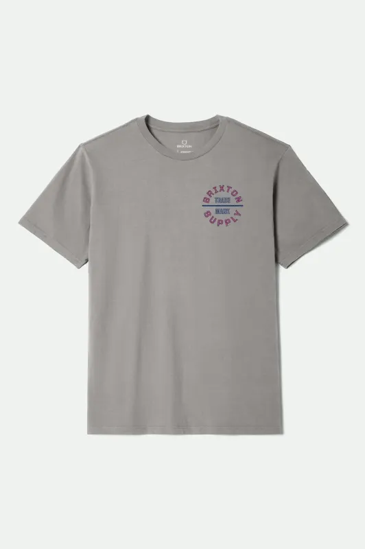 Oath V S/S Standard T-Shirt - Heather Grey/Navy/Purple sold by Brixton