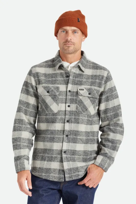 Bowery Heavy Weight L/S Flannel - Black/Charcoal sold by Brixton