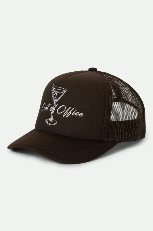 Out Of Office Netplus Trucker Hat - Pinecone Brown/Pinecone Brown sold by Brixton