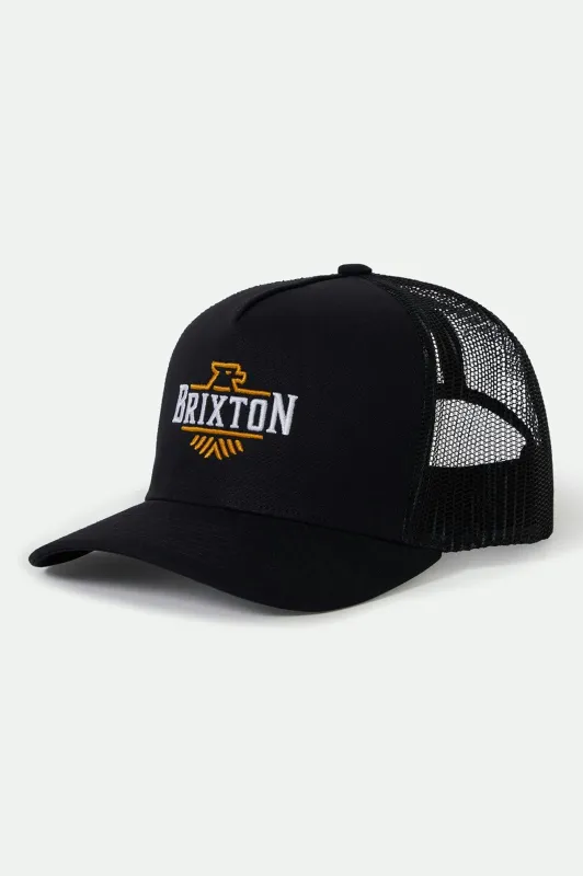 Skywind Netplus Trucker Hat - Black/Black sold by Brixton