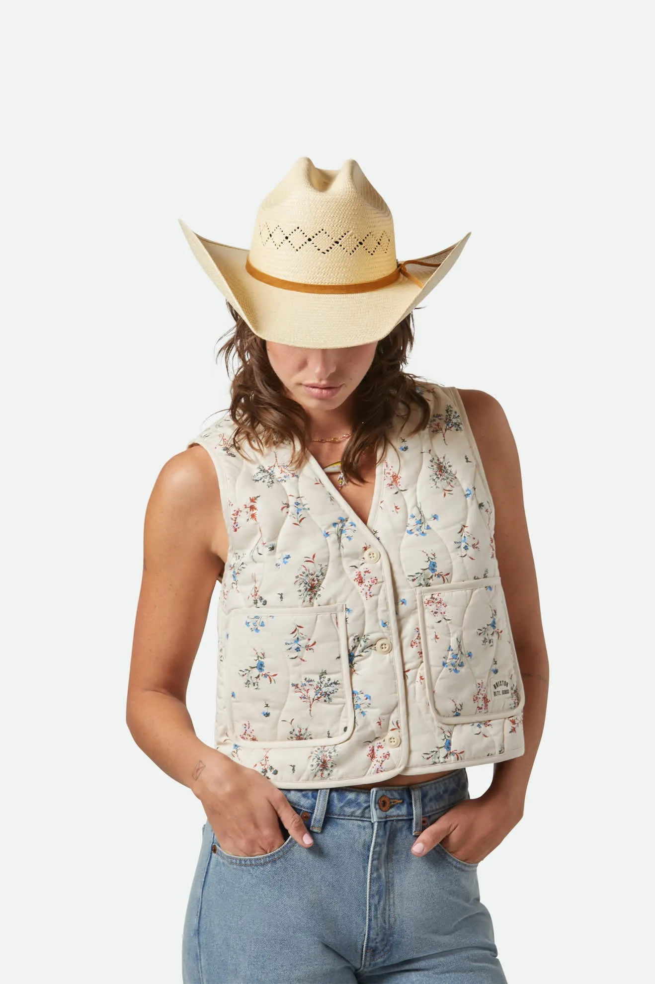 Laredo Panama Straw Cowboy Hat - Catalina Sand sold by Brixton product image thumbnail 3