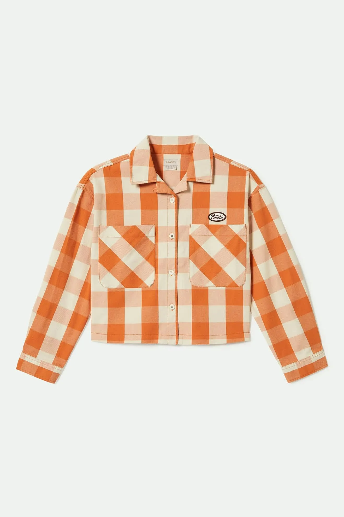 Utopia L/S Overshirt - Tangerine Gingham sold by Brixton product image thumbnail 2
