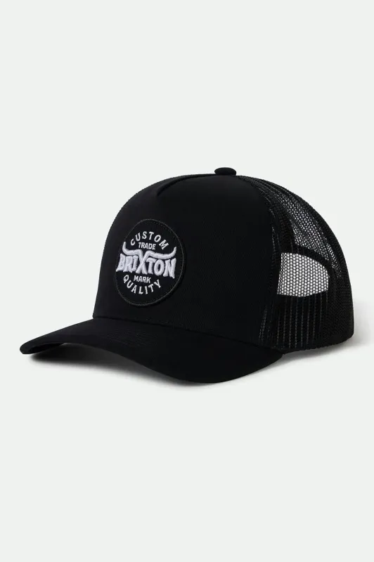 Gibson Netplus Trucker Hat - Black/Black sold by Brixton