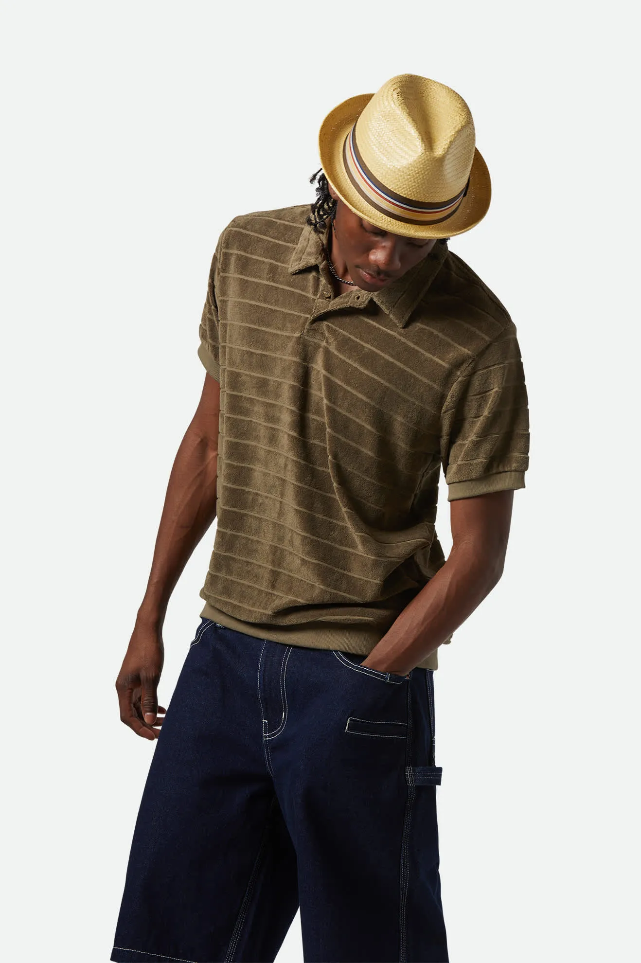 Weekend Terry Cloth S/S Polo - Ivy Green sold by Brixton product image thumbnail 4