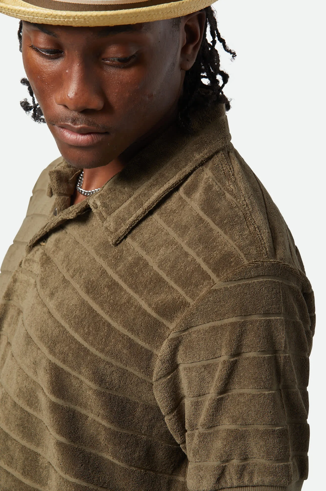 Weekend Terry Cloth S/S Polo - Ivy Green sold by Brixton product image thumbnail 5
