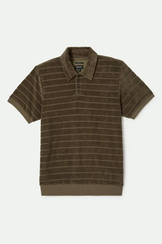 Weekend Terry Cloth S/S Polo - Ivy Green sold by Brixton