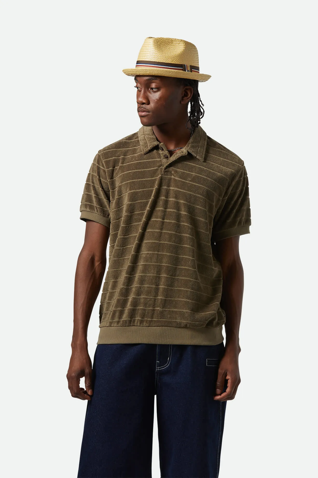 Weekend Terry Cloth S/S Polo - Ivy Green sold by Brixton product image thumbnail 3