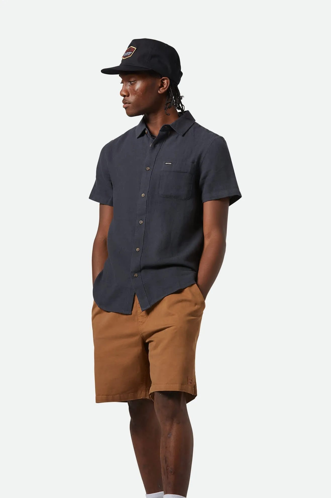 Charter Organic Cotton Linen Blend S/S Shirt - Washed Black sold by Brixton product image thumbnail 2