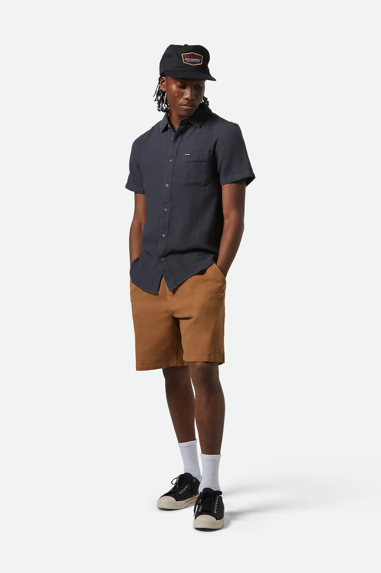 Charter Organic Cotton Linen Blend S/S Shirt - Washed Black sold by Brixton product image thumbnail 3