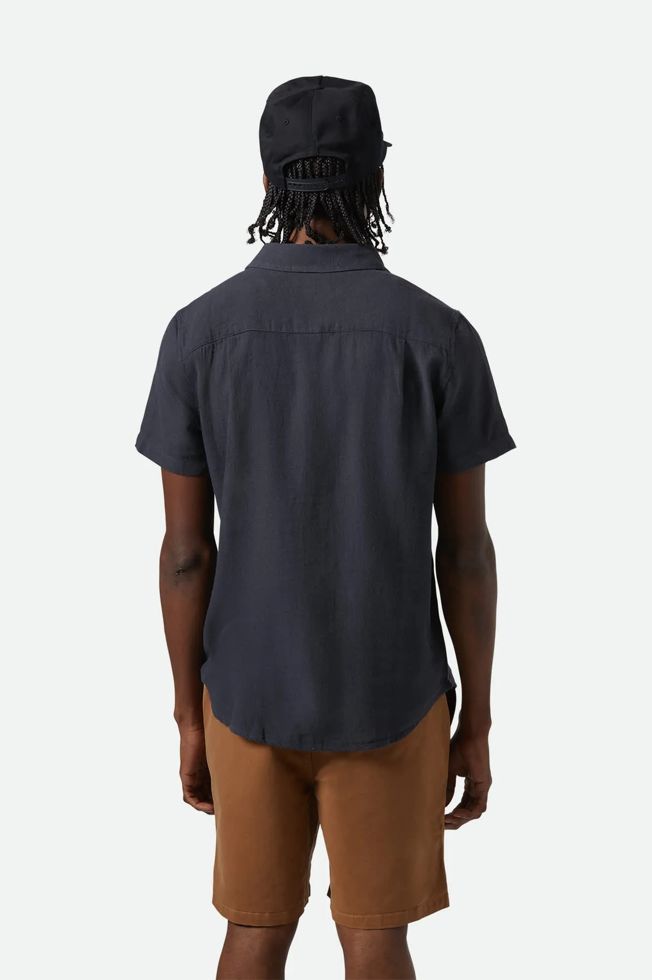 Charter Organic Cotton Linen Blend S/S Shirt - Washed Black sold by Brixton product image thumbnail 4