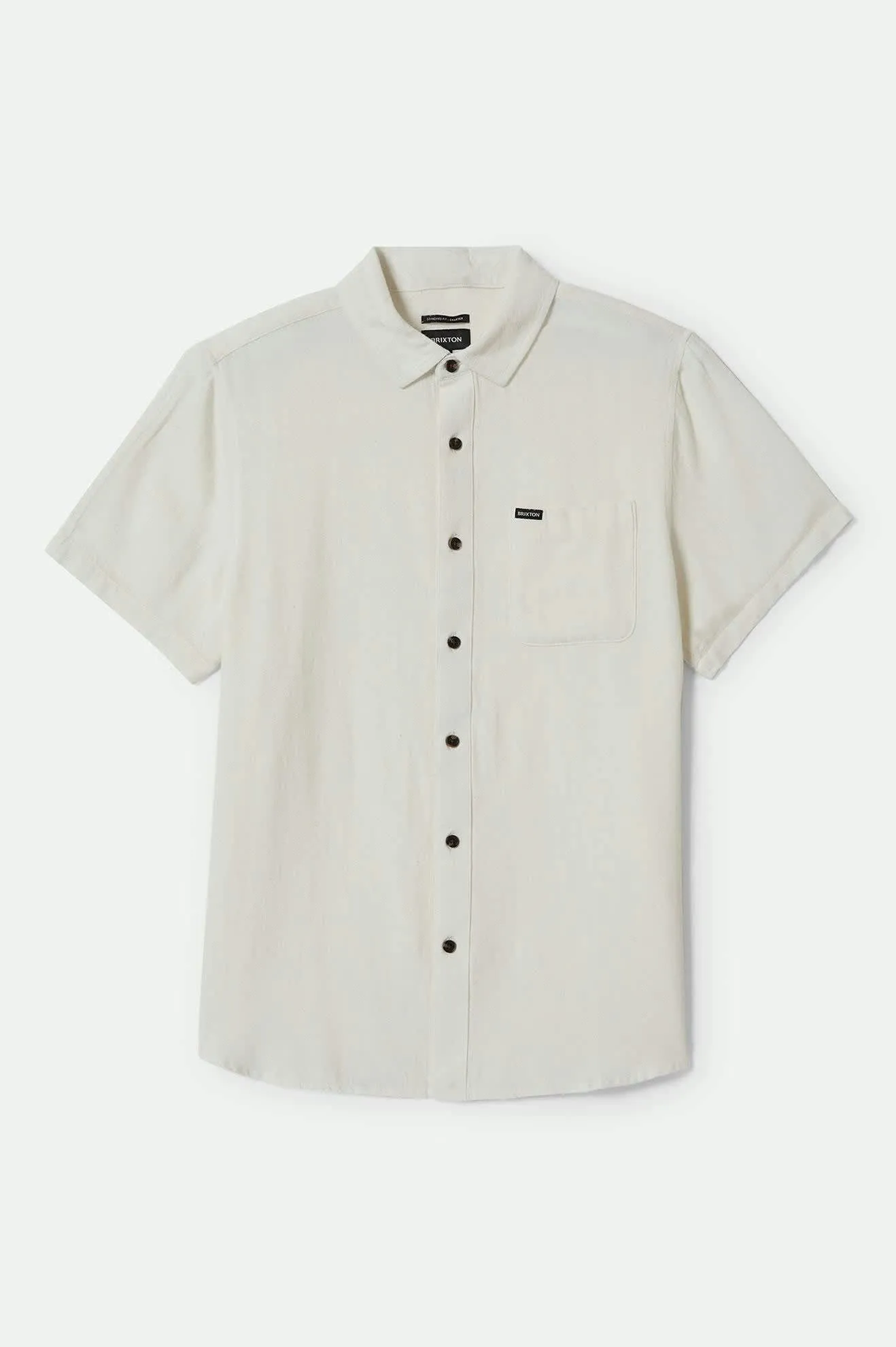 Charter Organic Cotton Linen Blend S/S Shirt - Egret White sold by Brixton