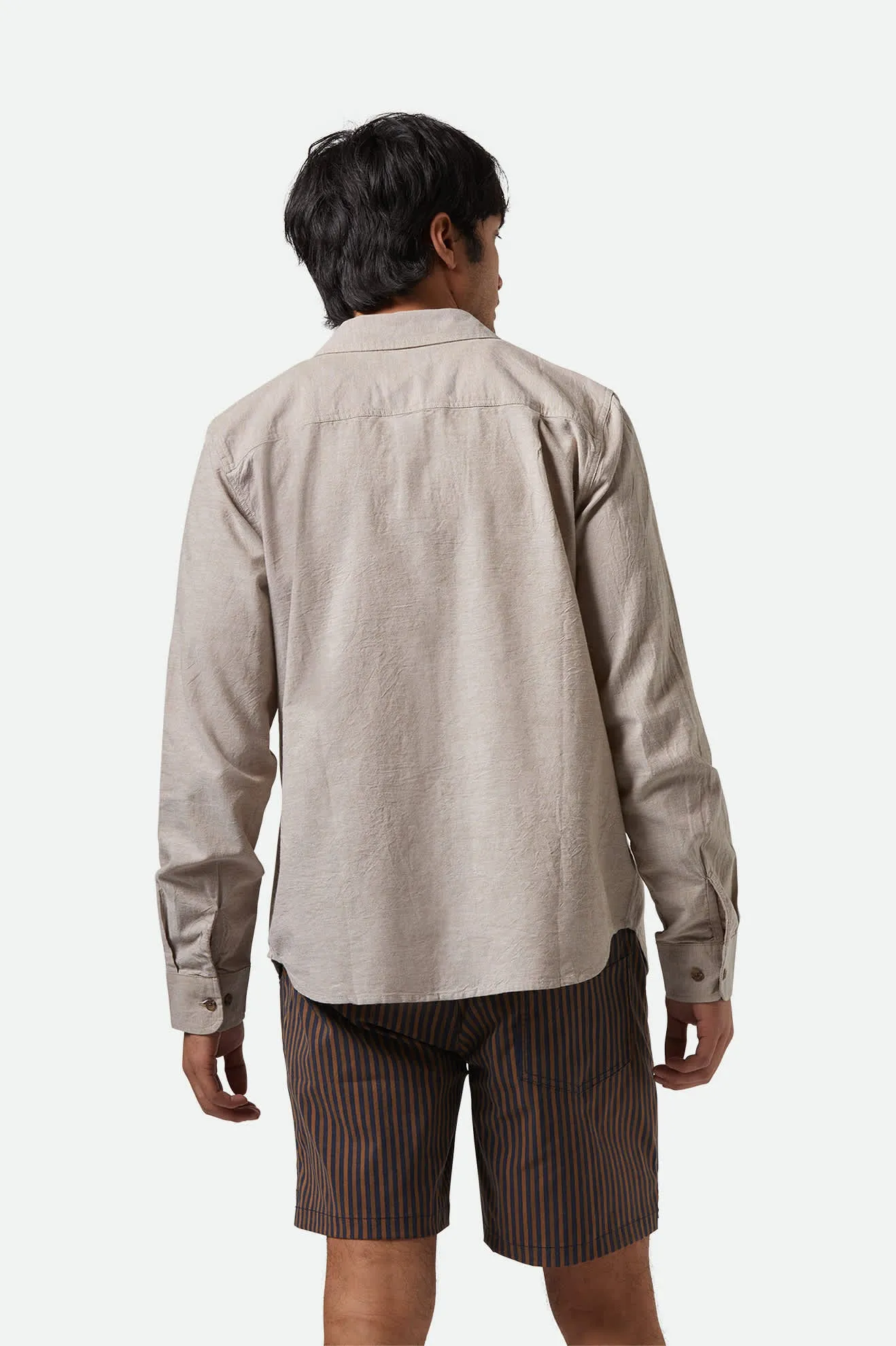 The Daily Cotton L/S Shirt - Khaki sold by Brixton product image thumbnail 3