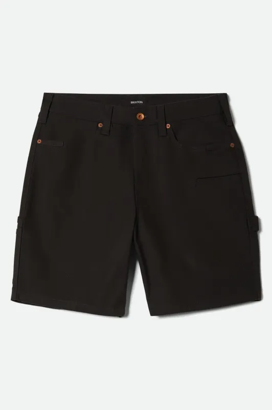 Builders Carpenter Baggy Short - Washed Black sold by Brixton