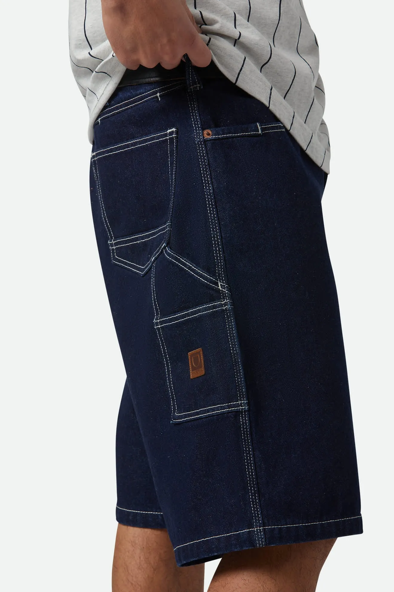 Builders Carpenter Baggy Short - Rinse Denim sold by Brixton product image thumbnail 3
