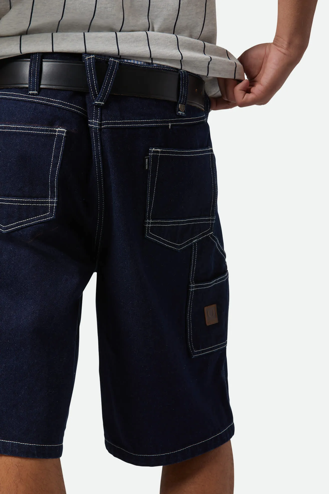 Builders Carpenter Baggy Short - Rinse Denim sold by Brixton product image thumbnail 4