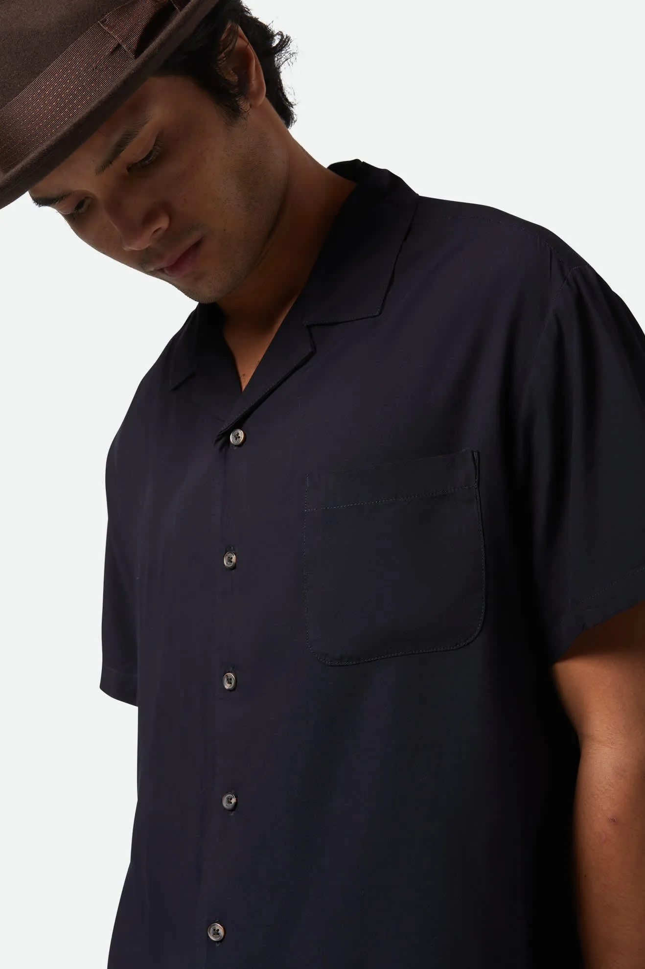 Bunker S/S Camp Collar Shirt - Black sold by Brixton product image thumbnail 5