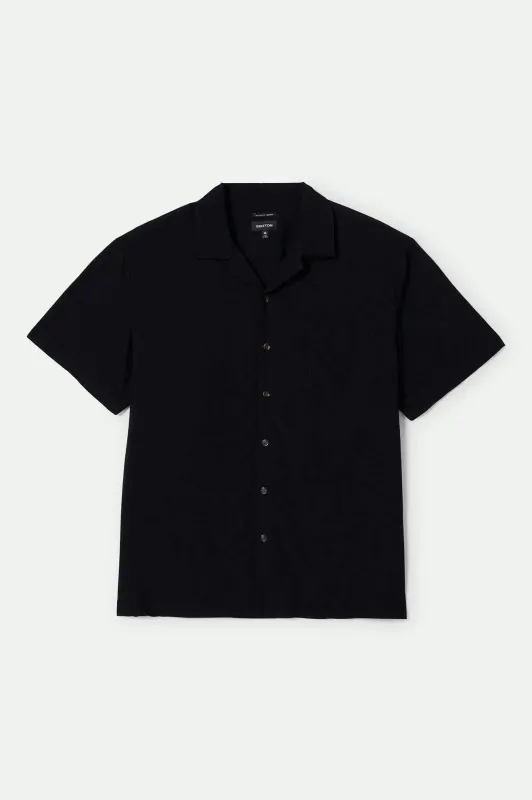 Bunker S/S Camp Collar Shirt - Black sold by Brixton
