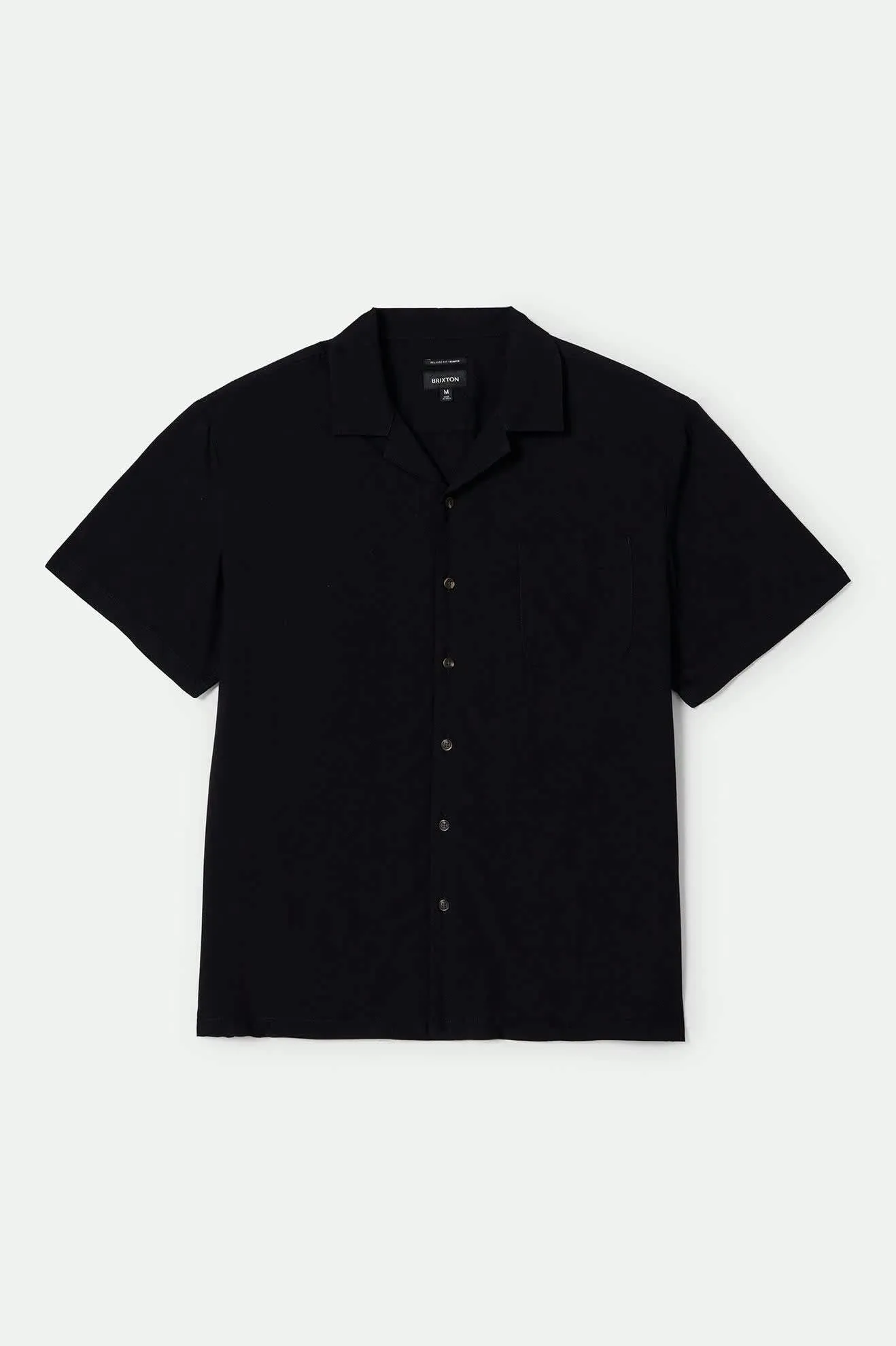 Bunker S/S Camp Collar Shirt - Black sold by Brixton