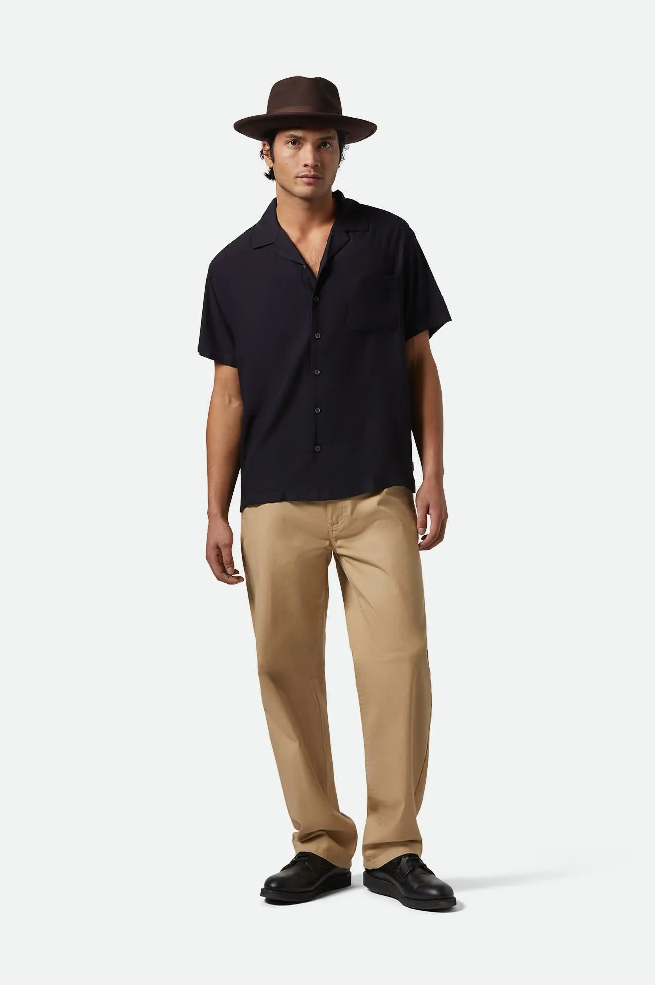 Bunker S/S Camp Collar Shirt - Black sold by Brixton product image thumbnail 3