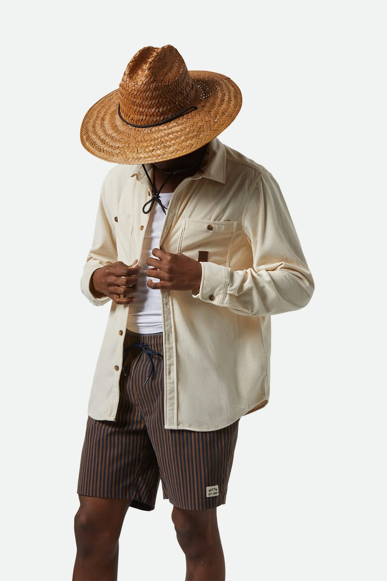 The Field Corduroy L/S Overshirt - Whitecap sold by Brixton product image thumbnail 3