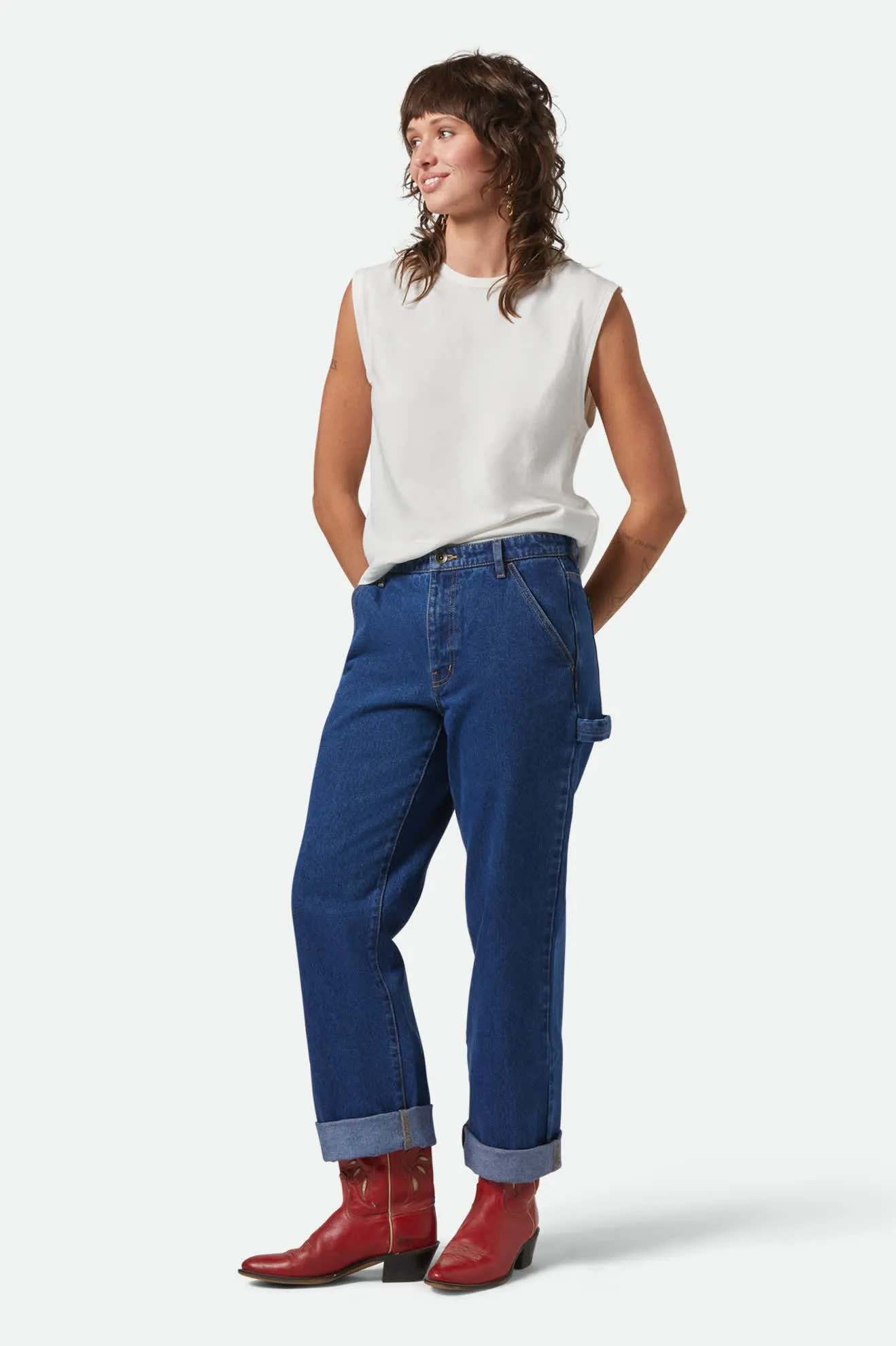 Carefree Organic Garment Dyed Muscle Tank - Off White sold by Brixton product image thumbnail 3