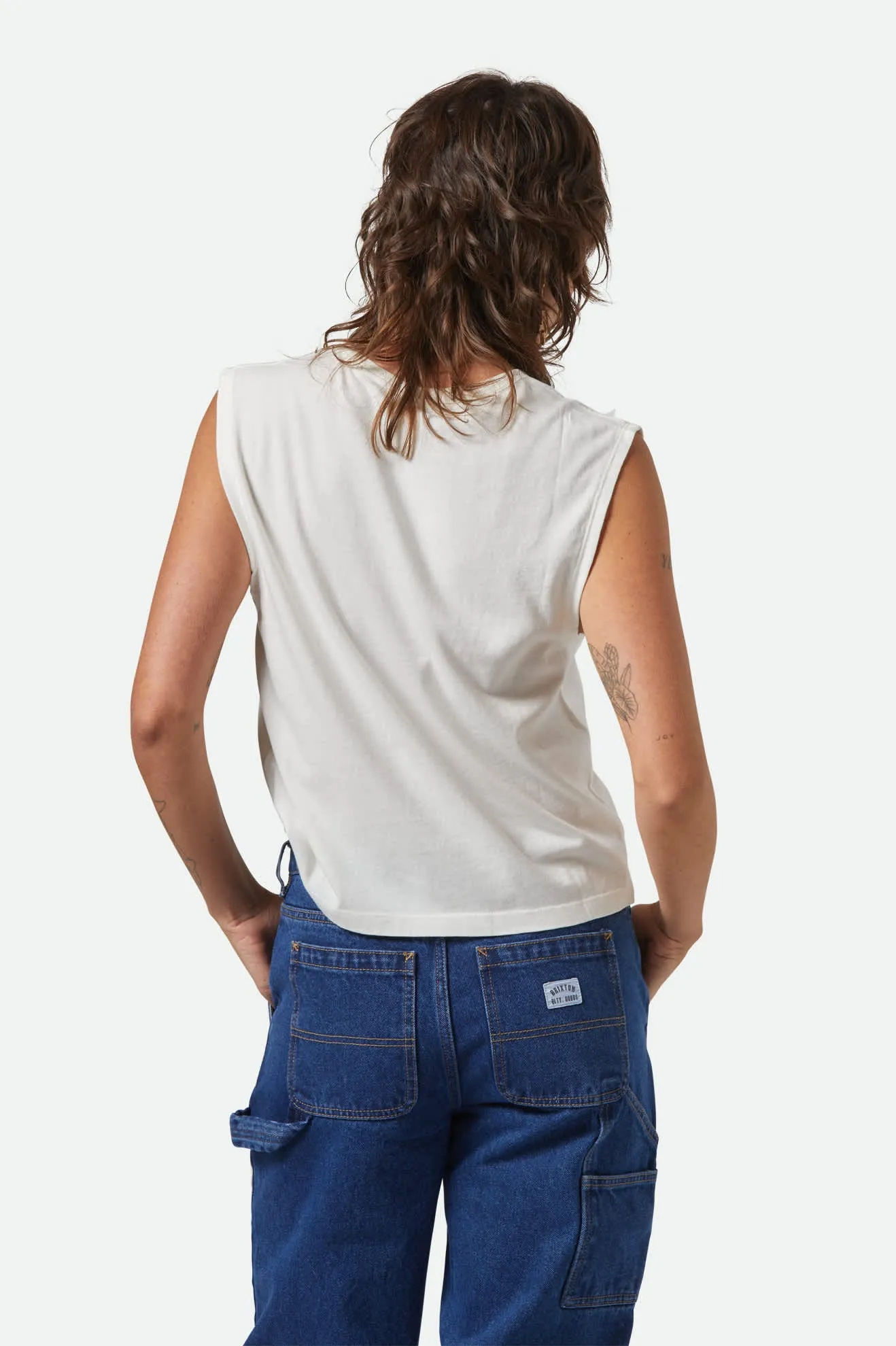 Carefree Organic Garment Dyed Muscle Tank - Off White sold by Brixton product image thumbnail 4