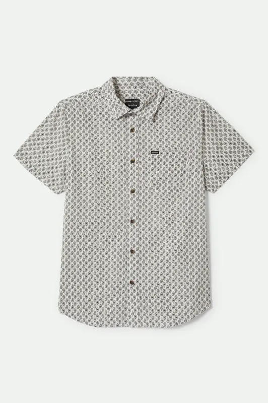 Charter Print S/S Shirt - Off White/Paisley sold by Brixton