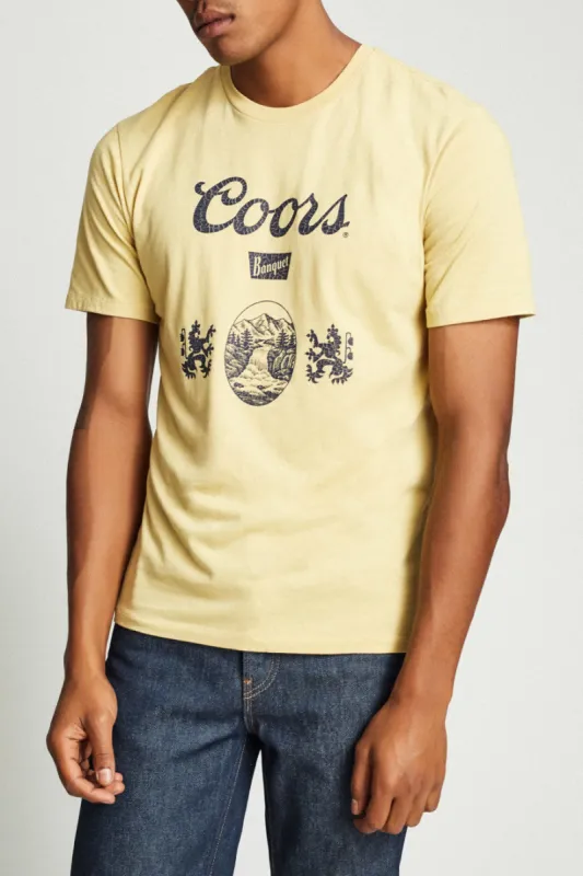 Hops S/S Premium Tee - Buff/Navy sold by Brixton