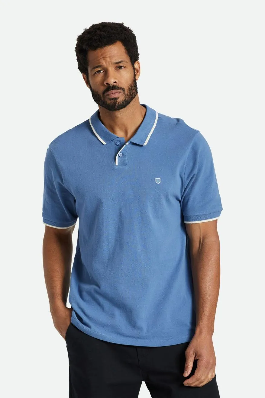 Proper S/S Polo - Pacific Blue/Whitecap sold by Brixton
