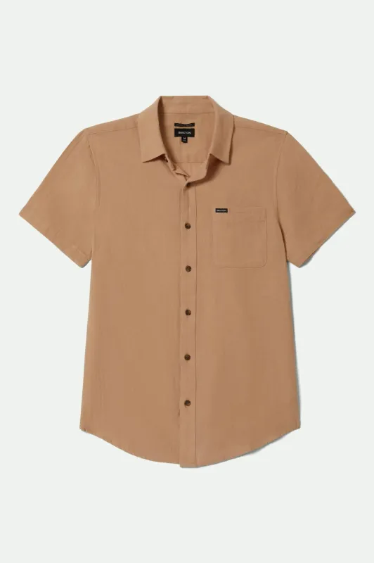 Charter Organic Cotton Linen Blend S/S Shirt - Hazelnut sold by Brixton